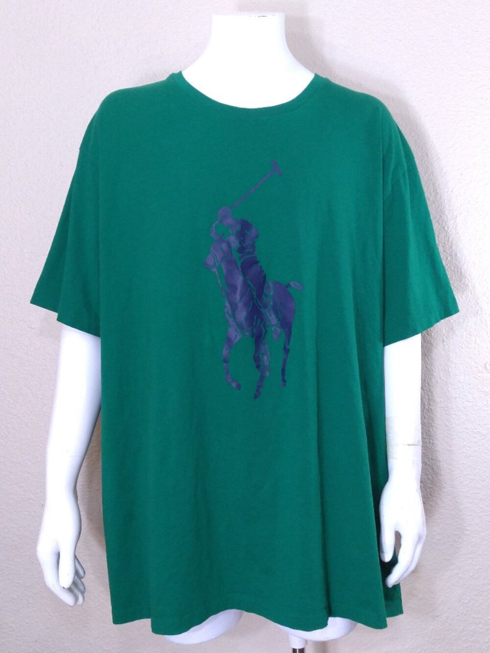 POLO RALPH LAUREN T Shirt 3XB Green BLUE BIG PONY Logo XXXL 3XL Big & Tall MENS